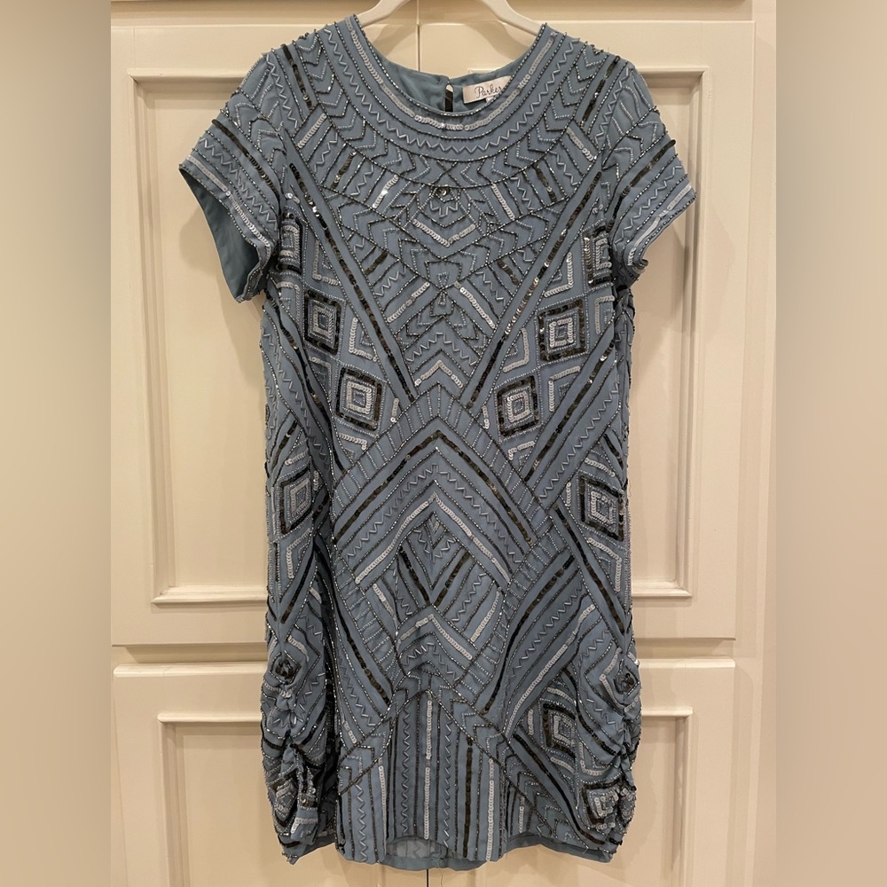 Parker Sequin Dress Size Small, Blue